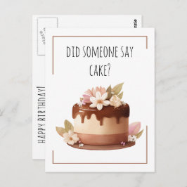 Happy Birthday Funny Coffee Cake Postkarte