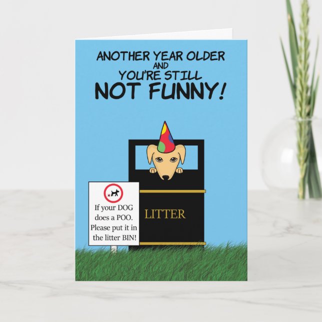 Happy Birthday Funny Dog Joke Karte (Vorderseite)