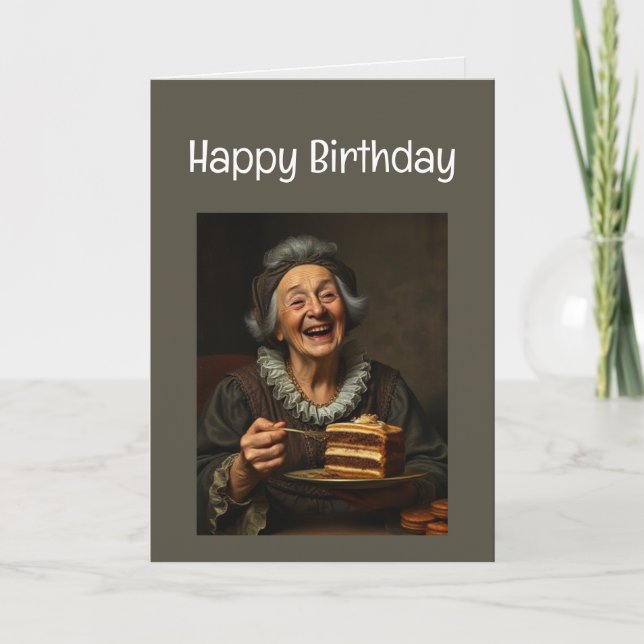 Happy Birthday Funny Lie über Ihr Alter Karte (Vorderseite)