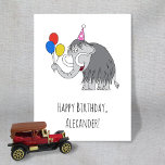 Happy Birthday Funny Niedlich Mammoth Hat Balloons Postkarte<br><div class="desc">Diese witzige Happy Birthday Card zeigt den Cartoon des niedlichen Mammots im Geburtstagshut mit drei farbigen Ballons. Sie können den Namen ganz einfach am unteren Teil der Karte personalisieren. Wenn Sie Hilfe benötigen,  zögern Sie bitte nicht,  mich via Zazzle zu kontaktieren.</div>
