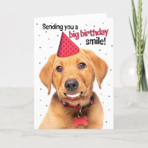 Happy Birthday Funny Red Fox Labrador Puppy Feiertagskarte