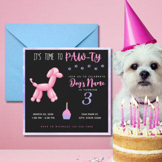 Happy Birthday Fur Baby Girl Party Einladung