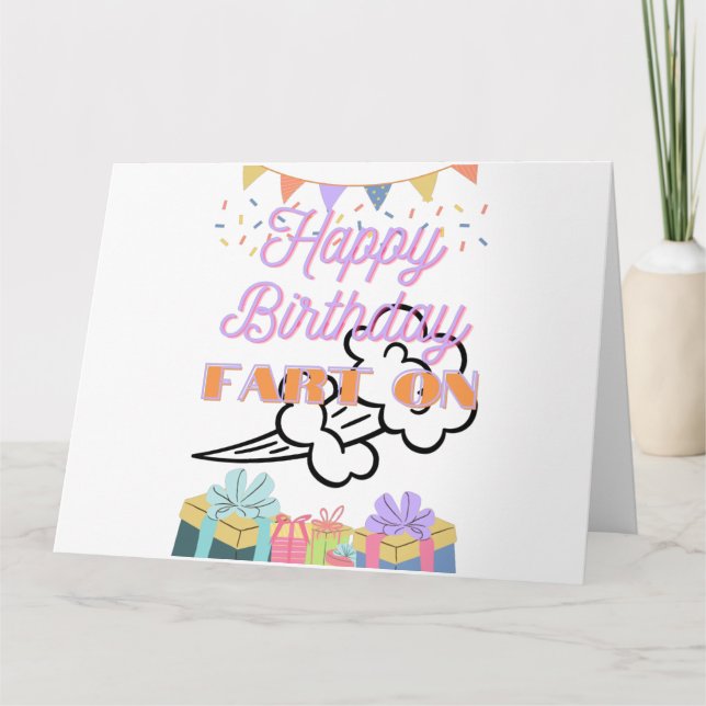Happy Birthday Furz auf Karte (Vorderseite)