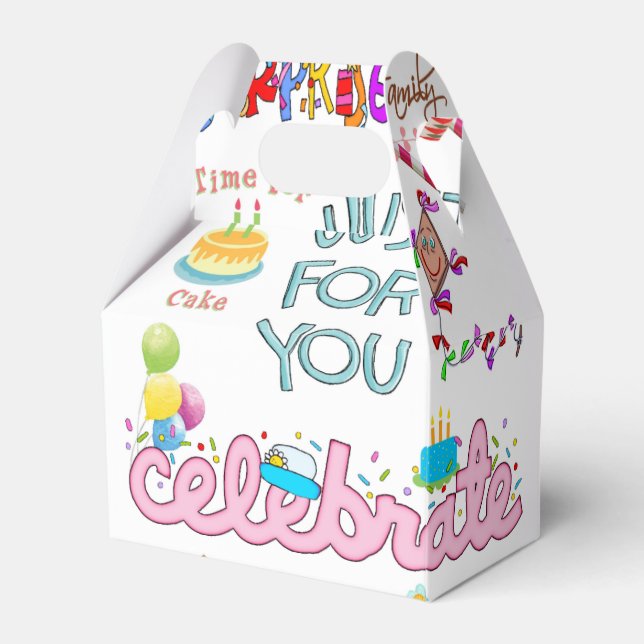 Happy Birthday Gable Favor Box Freunde Familie Geschenkschachtel (Vorderseite)