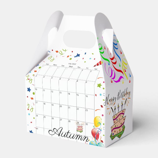Happy Birthday Gable Favor Box Juli 2022 Geschenkschachtel (Vorderseite)