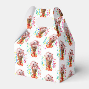 Happy Birthday Gable Favor Box Strawberry Geschenkschachtel