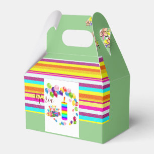 Happy Birthday Gable Favor Box Stripe Geschenkschachtel