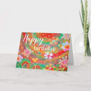 Happy Birthday Garden Heart Karte
