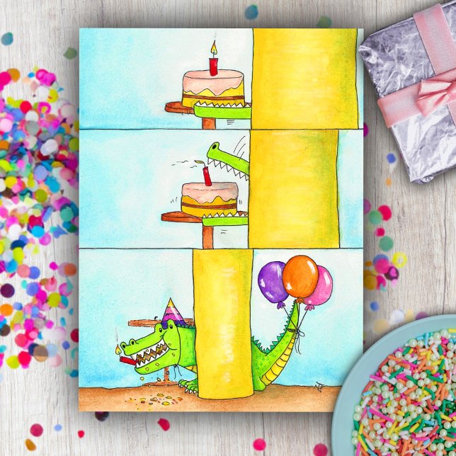 Happy Birthday Gator Postkarte (Von Creator hochgeladen)