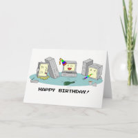 "Happy Birthday" Geeky Computer Card, LAN Party