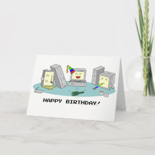 "Happy Birthday" Geeky Computer Card, LAN Party Karte