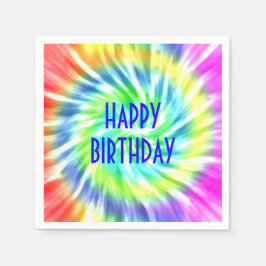 Happy Birthday Gefärbte Krawatte Paper Napkin Serviette