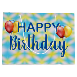 Happy Birthday Gefärbte Krawatte Wiederverwendbar Große Geschenktüte