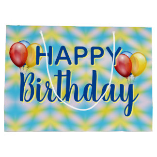 Happy Birthday Gefärbte Krawatte Wiederverwendbar Große Geschenktüte