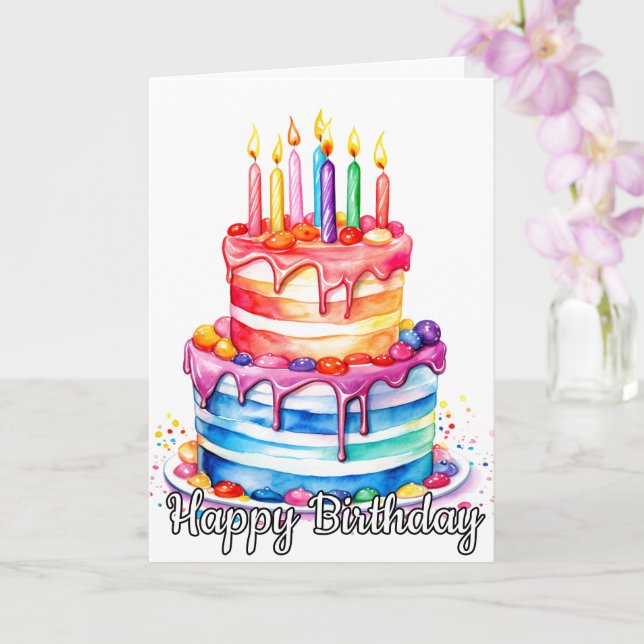 Happy Birthday | Genießen Sie Ihren köstlichen Kuc Karte (Orchidee)