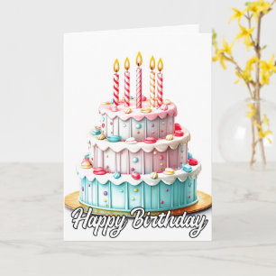 Happy Birthday   Genießen Sie Ihren Kuchen Karte