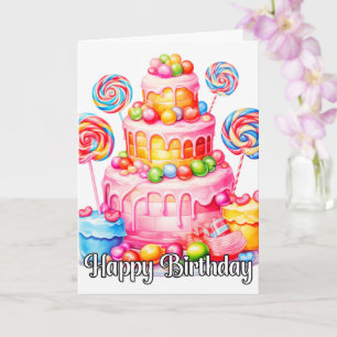 Happy Birthday   Genießen Sie Ihren Yummy Cake Karte