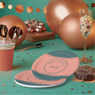 Happy Birthday Geometric Double Circle Aquamarin Pappteller