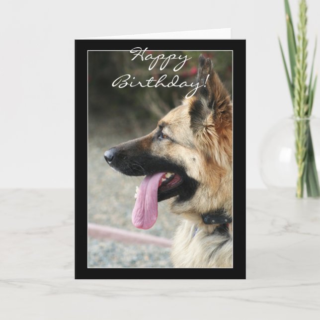 Happy Birthday German Shepherd Grußkarte Karte (Vorderseite)