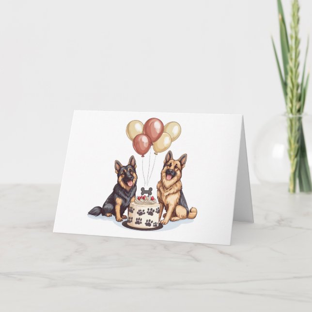 Happy Birthday German Shepherd Hunde Birthday Cake Karte (Vorderseite)