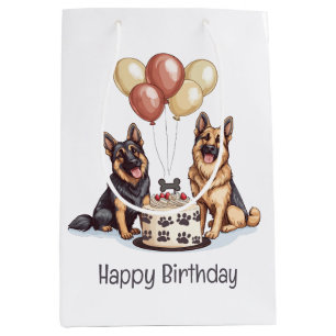 Happy Birthday German Shepherd Hunde Birthday Cake Mittlere Geschenktüte