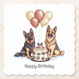 Happy Birthday German Shepherd Hunde Birthday Cake Untersetzer