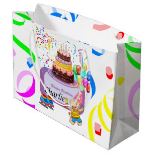 Happy Birthday Geschenk Beutel Hippopotamus Große Geschenktüte