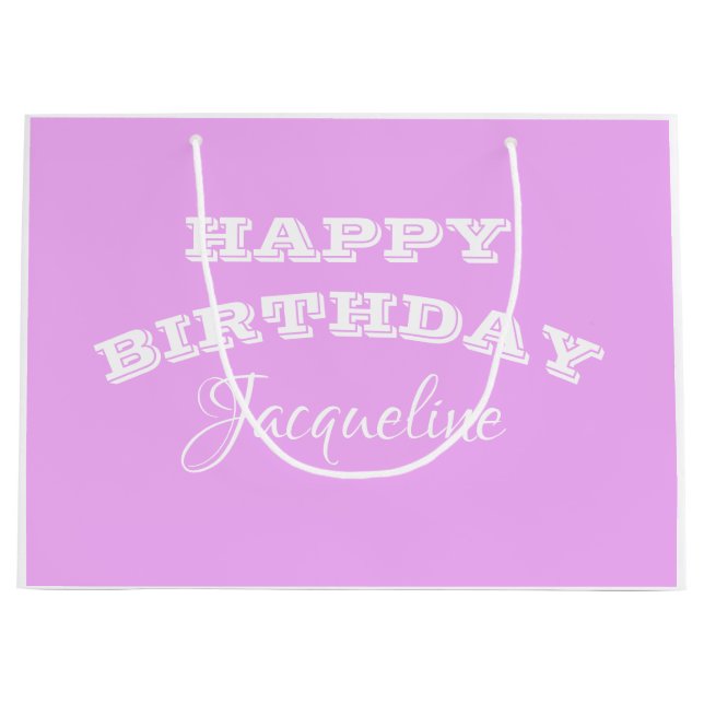 Happy Birthday Geschenk für ihre einfache Script C Große Geschenktüte (Vorderseite)