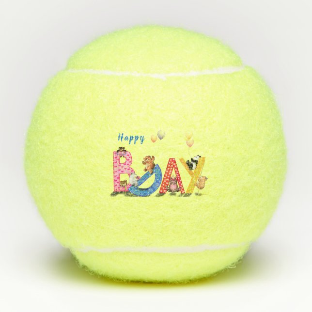 Happy Birthday Geschenk Tennis Balls Baby Bears Pa Tennisbälle (Vorderseite)