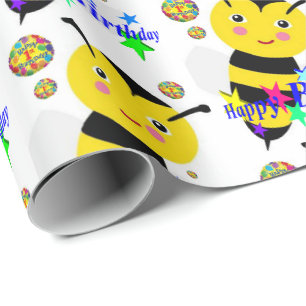 Happy Birthday Geschenk Wrapping Papier Hummel Geschenkpapier