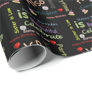 Happy Birthday Geschenk Wrapping Papier Schwester Geschenkpapier