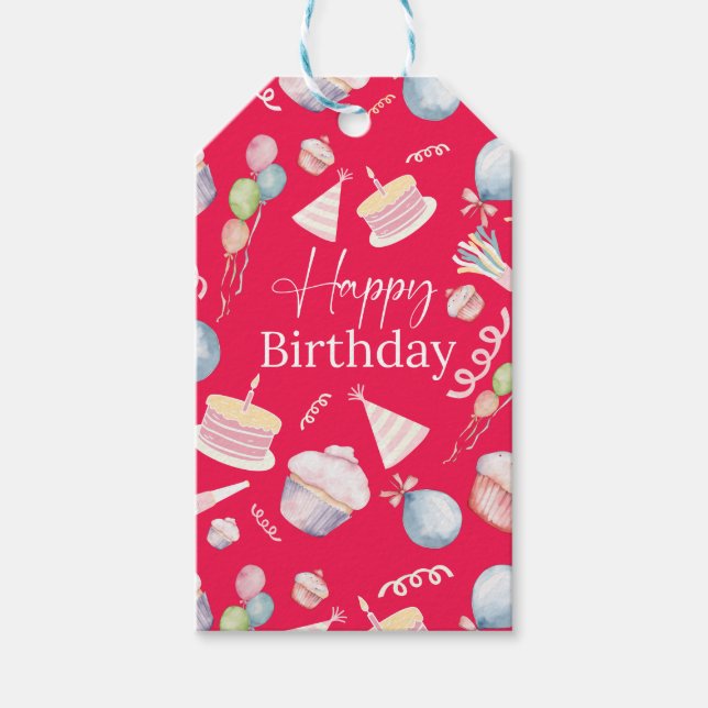 Happy Birthday Geschenkanhänger (Vorderseite)