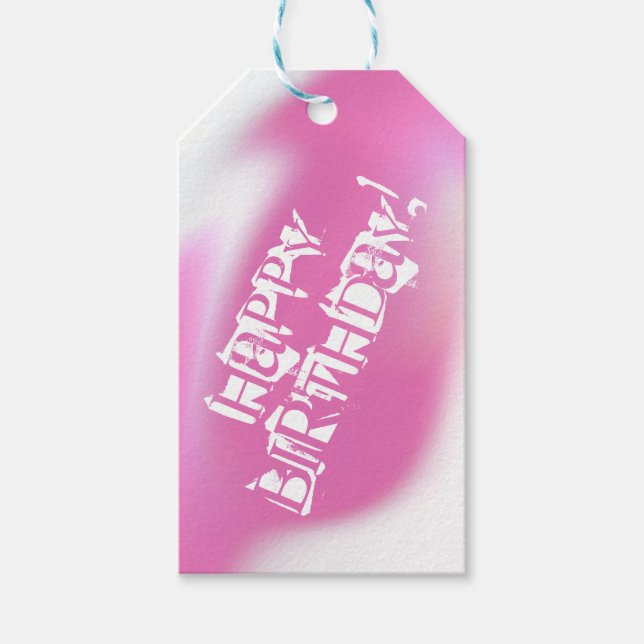 Happy Birthday Geschenkanhänger (Vorderseite)