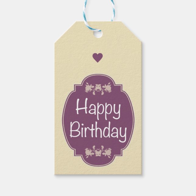 Happy Birthday Geschenkanhänger (Vorderseite)
