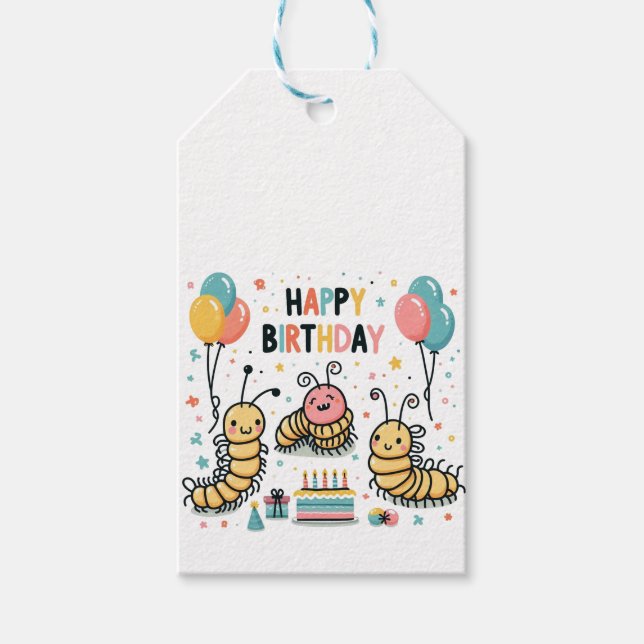 Happy Birthday Geschenkanhänger (Vorderseite)
