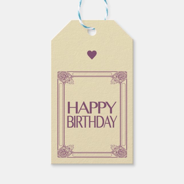 Happy Birthday Geschenkanhänger (Vorderseite)