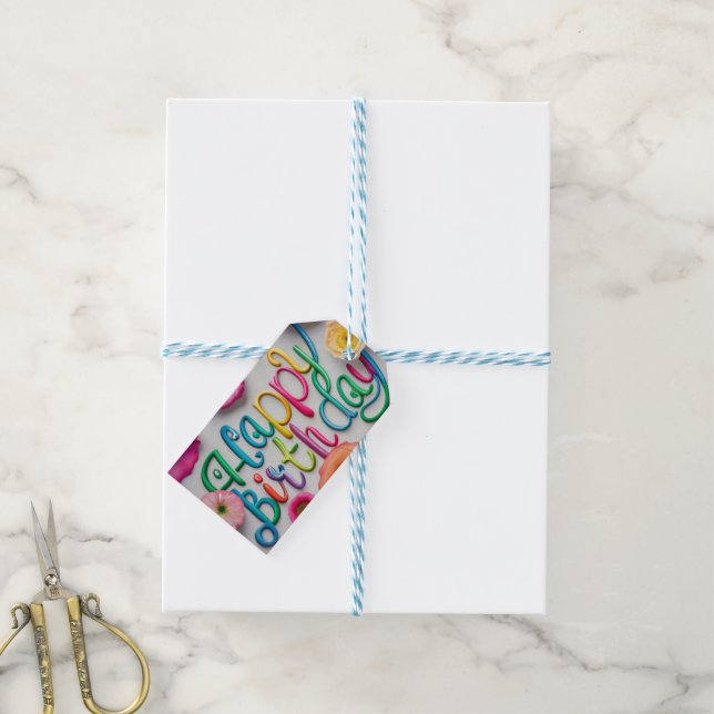 Happy Birthday Geschenkanhänger (Mit Garn)
