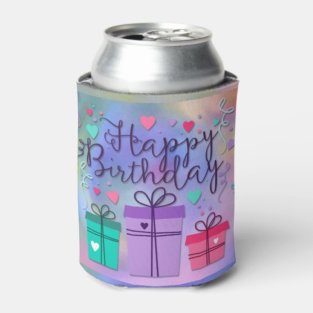 Happy Birthday Geschenkboxen Dosenkühler (Kanne Vorderseite)
