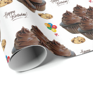Happy Birthday Geschenkpapier Schokolade