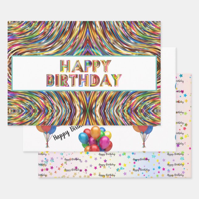 Happy Birthday Geschenkpapier Set (Set)