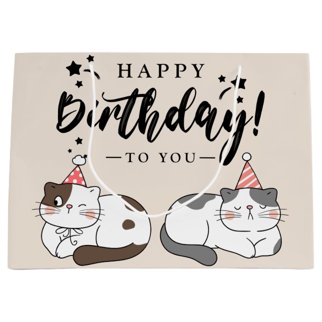 Happy Birthday Geschenktasche Große Geschenktüte (Vorderseite)