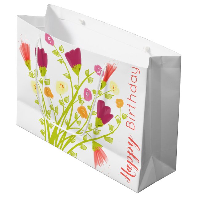 Happy Birthday Geschenktasche Große Geschenktüte (Vorderseite Schrägansicht)