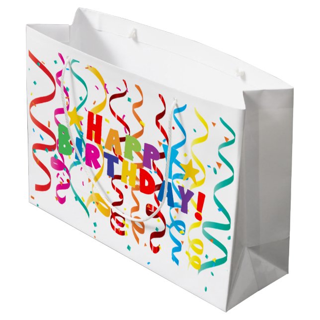 Happy Birthday Geschenktasche Große Geschenktüte (Rückseite Schrägansicht)