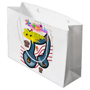 Happy Birthday Geschenktasche Musiker Gitarre Große Geschenktüte