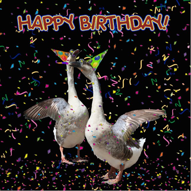 Happy Birthday Gese Freistehende Fotoskulptur (Vorne)
