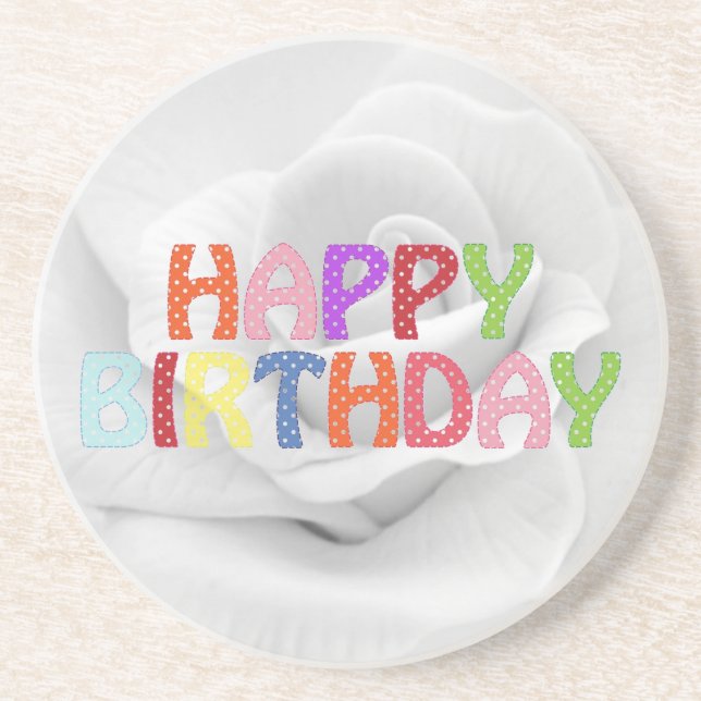 Happy Birthday Getränkeuntersetzer (Vorne)