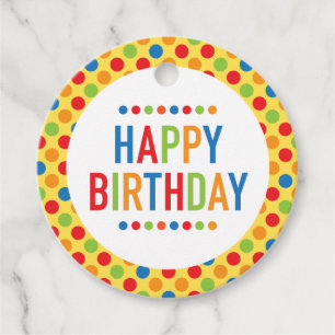 Happy Birthday Gift Tag Circle Geschenkanhänger