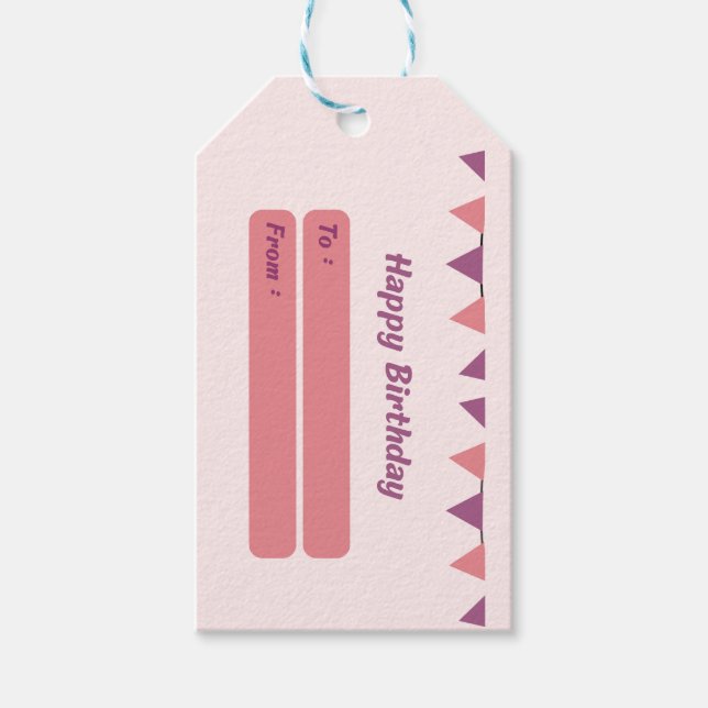 Happy Birthday Gift Tag Geschenkanhänger (Vorderseite)