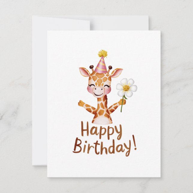 Happy Birthday Giraffe Feiertagskarte (Vorderseite)