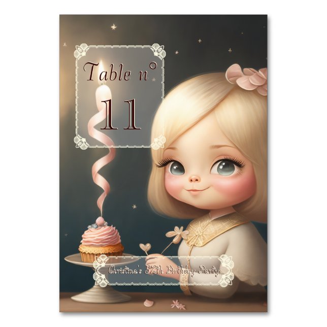 Happy Birthday Girl 01 Tischnummer (Rückseite)